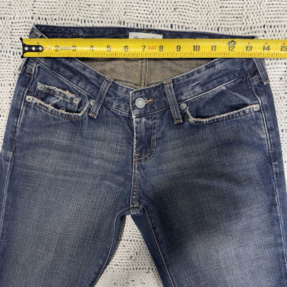 VTG Y2K Abercrombie & Fitch Womens 0S Low Rise Bootcut Jeans Distressed Cotton - Picture 9 of 12